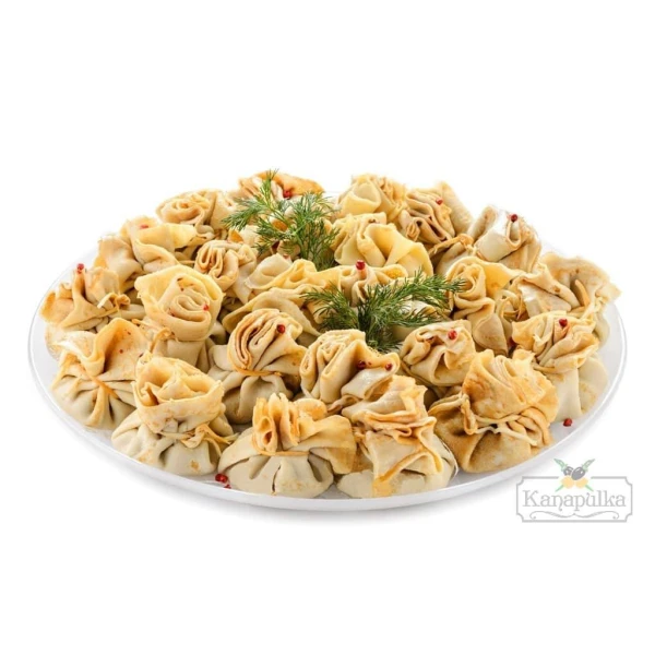 Блинные мешочки с морепродуктами