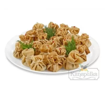Блинные мешочки с куриным жульеном