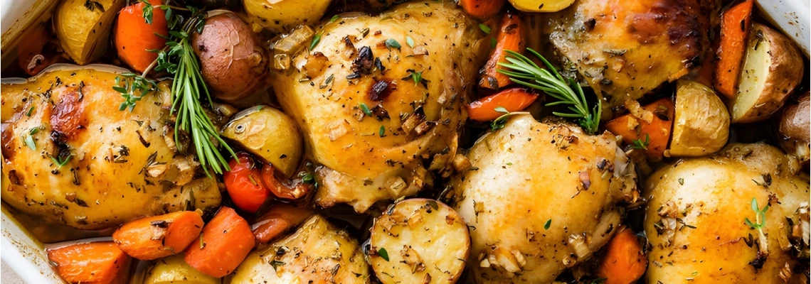 рецепт запеченной курицы с овощами