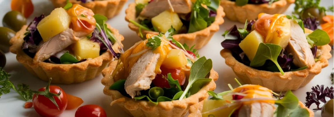 Рецепт тарталетки с курицей и ананасом