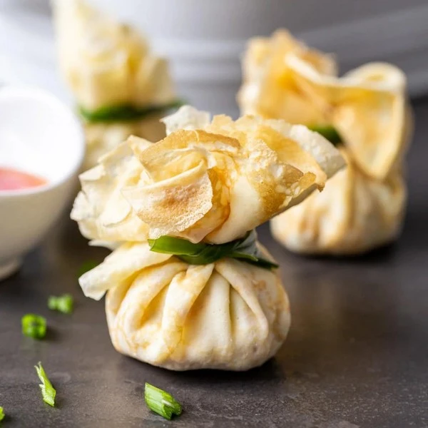 фото рецепт блинных мешочков с курицей