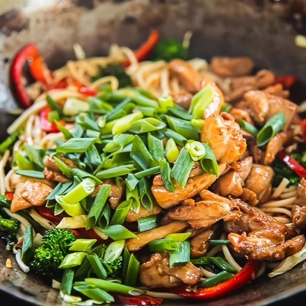 формирование лапшы удон с курицей терияки