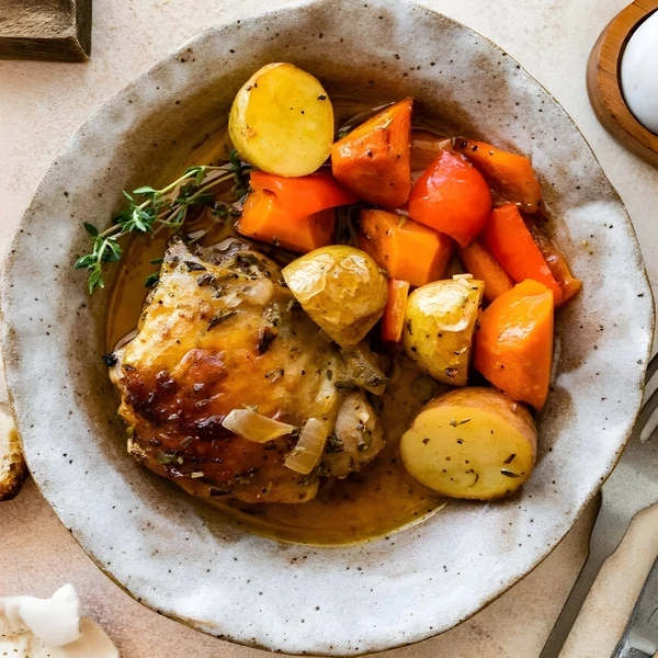 фото рецепт курицы с овощами в духовке
